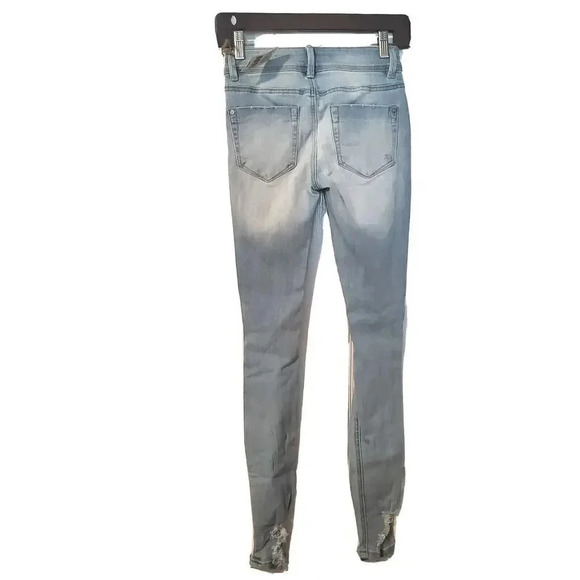 Indigo Rein Jeans Juniors Distressed Skinny Light Blue Size 0 W23 X L27 Womens - Picture 2 of 5